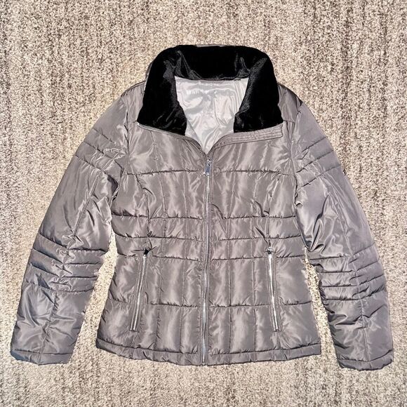 Andrew Marc Marc New York Womens Full Zip Down Puffer Jacket Grey Full Zip Small - Picture 1 of 14